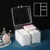 Clear Cotton Swab Box Dustproof Waterproof Acrylic Transparent Cotton Swab Organizer with Lid for Co