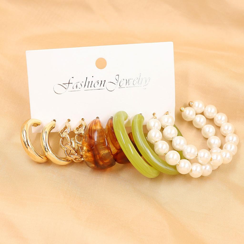European and American hot-selling simple and exaggerated high-end earrings, earrings set 1 pair of retro alloy ear jewelry