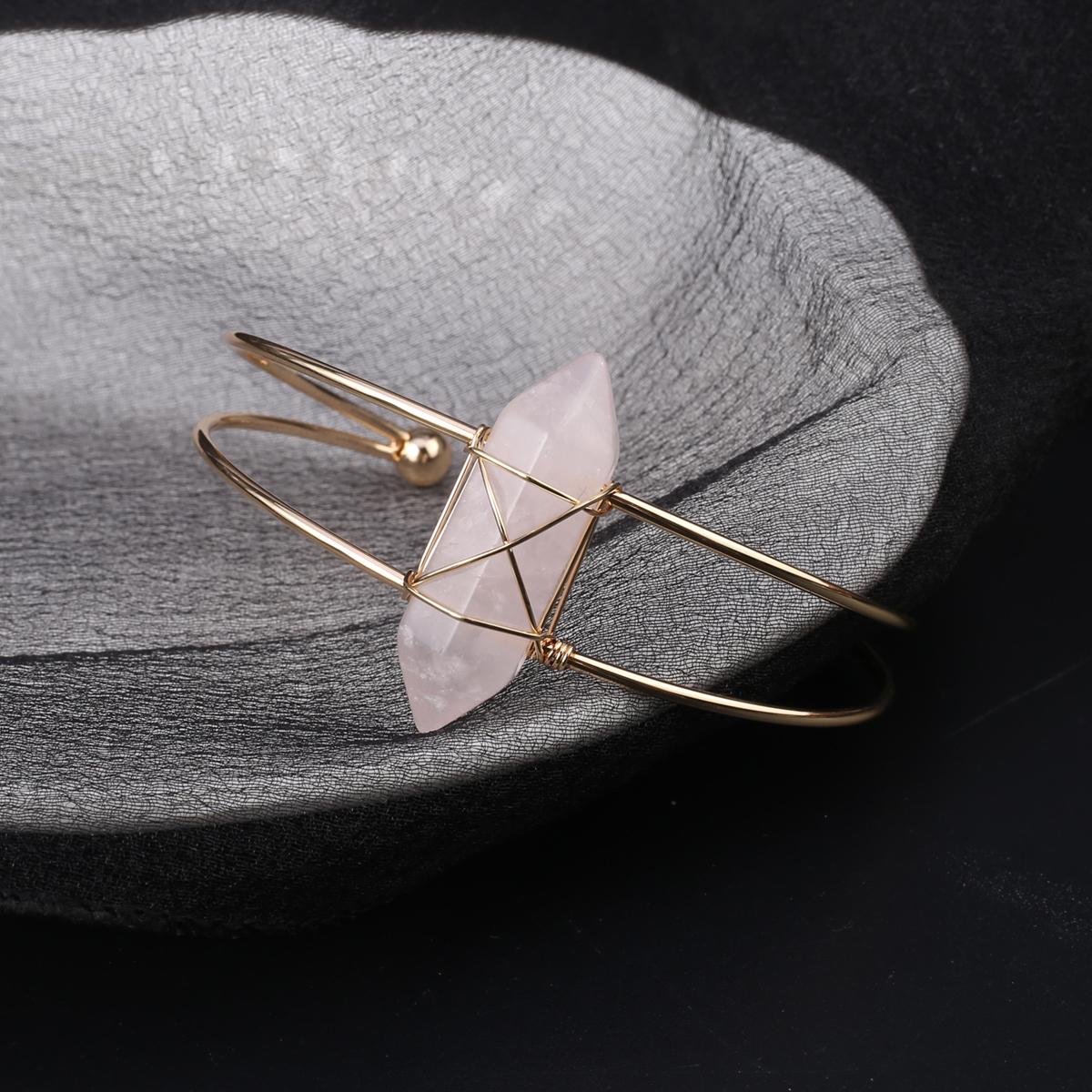 

Жіночий браслет, натуральний камінь, агати/рожевий кварц, регульований браслет-підвіски для жінок, романтичний подарунок на день народження, діаметр 63 мм Rose Quartz