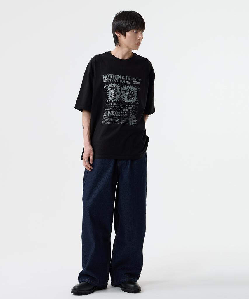 Nasttingijeubeleoldaenmi Retro Graphic Tee_Black