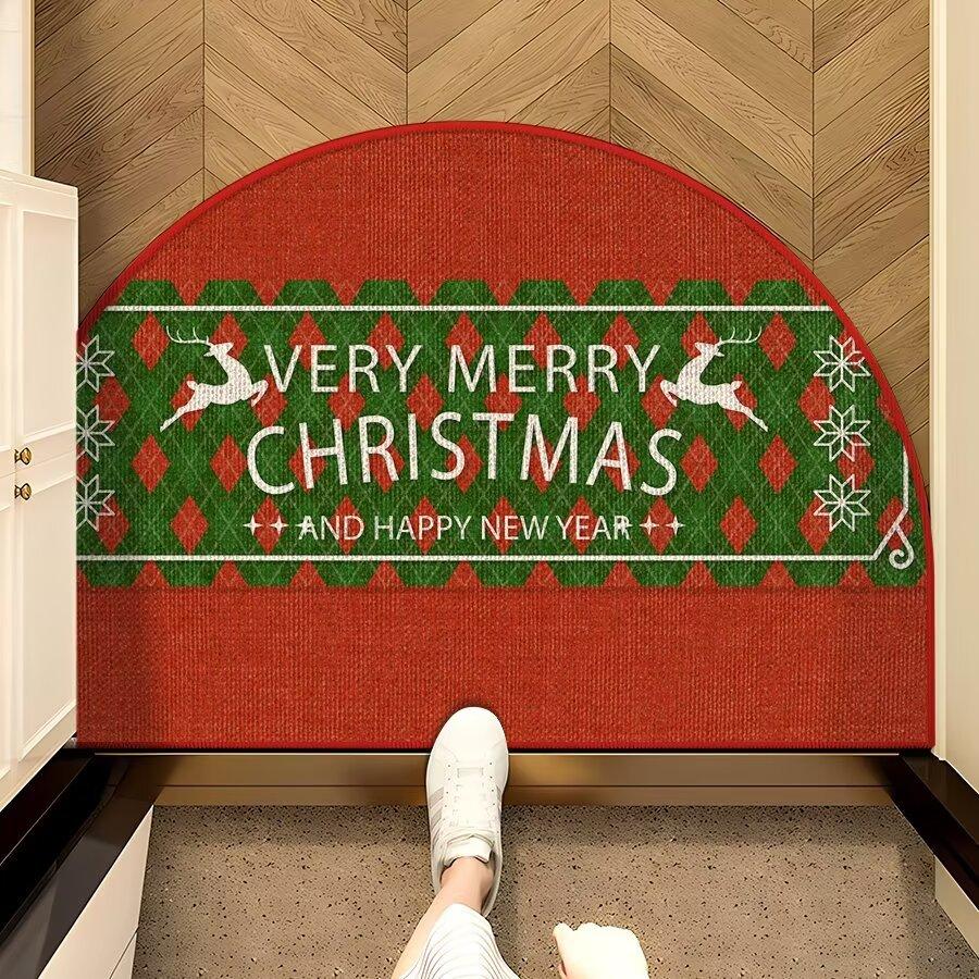 

Новый рождественский коврик для ванной комнаты с принтом, впитывающий коврик для пола 60 * 90CM [Crystal Fleece]