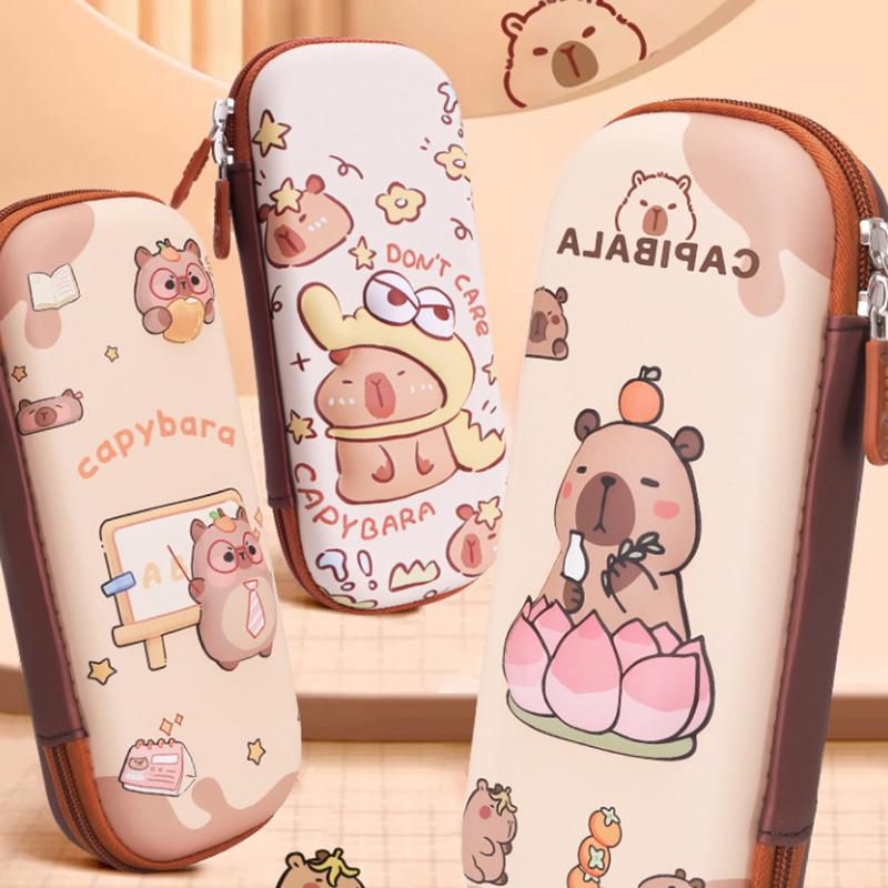 3D Capybara Pencil Case Drop Resistant Student School Supplies Large Capacity Multifunctiona Pen Pouch Stationery