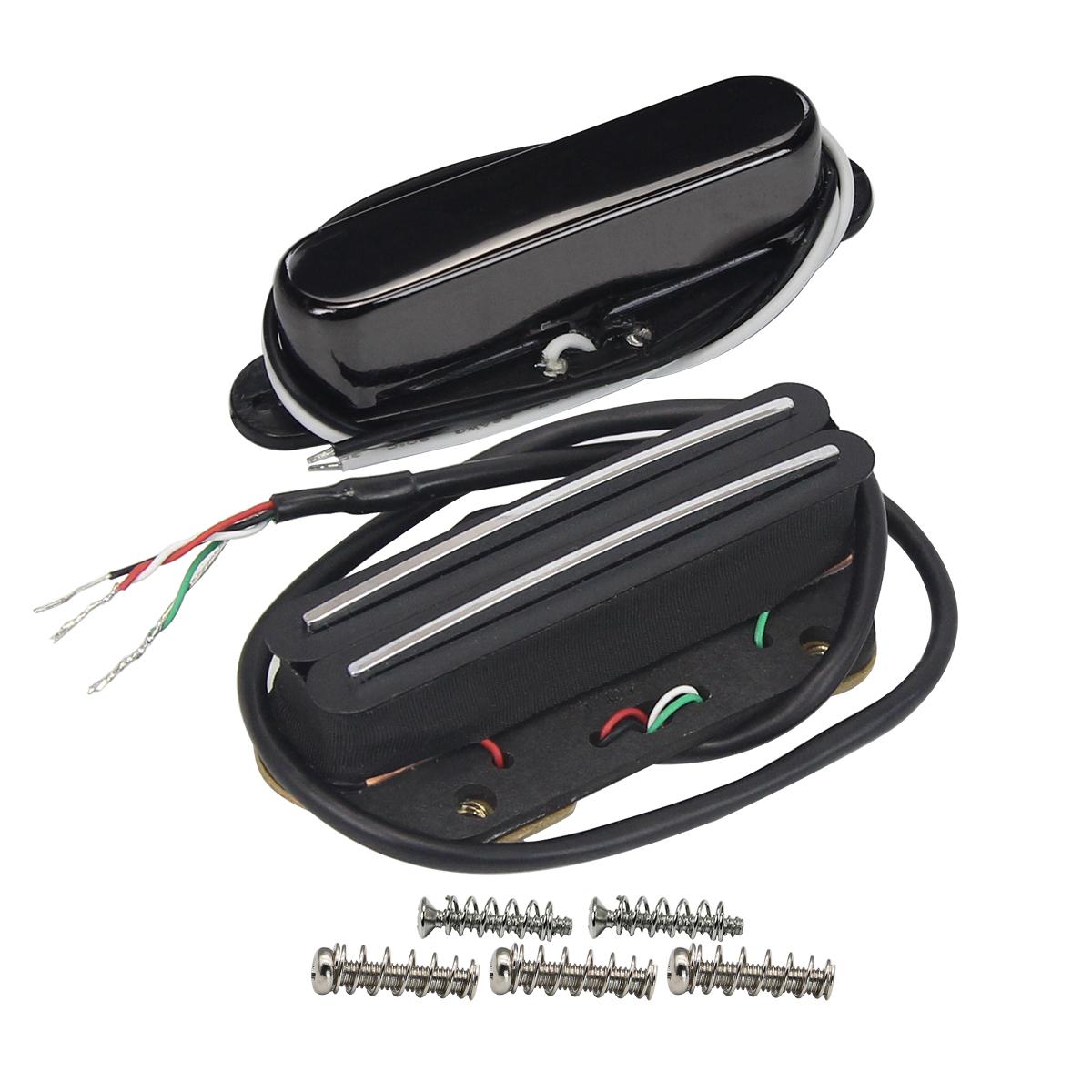 FLEOR 2PCS TL Guitar Pickup Set Alnico 5 Neck Pickup+Hot Dual Rails Humbucker Bridge Pickup for TL Guitar Parts