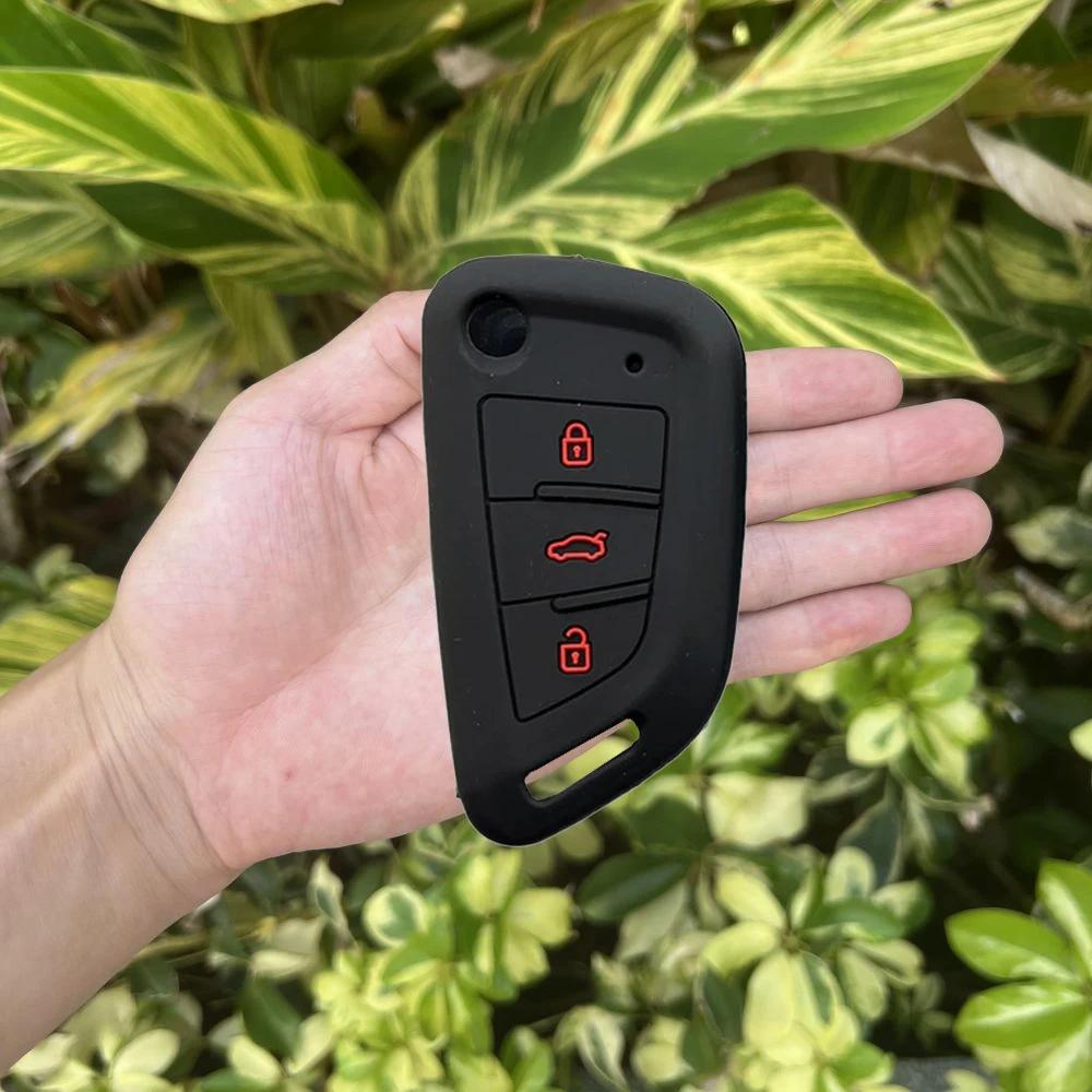 Silicone Car Key Cover Case for Universal 3 Buttons VVDI2 Wire Flip Key for Xhorse MINI Key Programmer VVDI Keychain Accessories