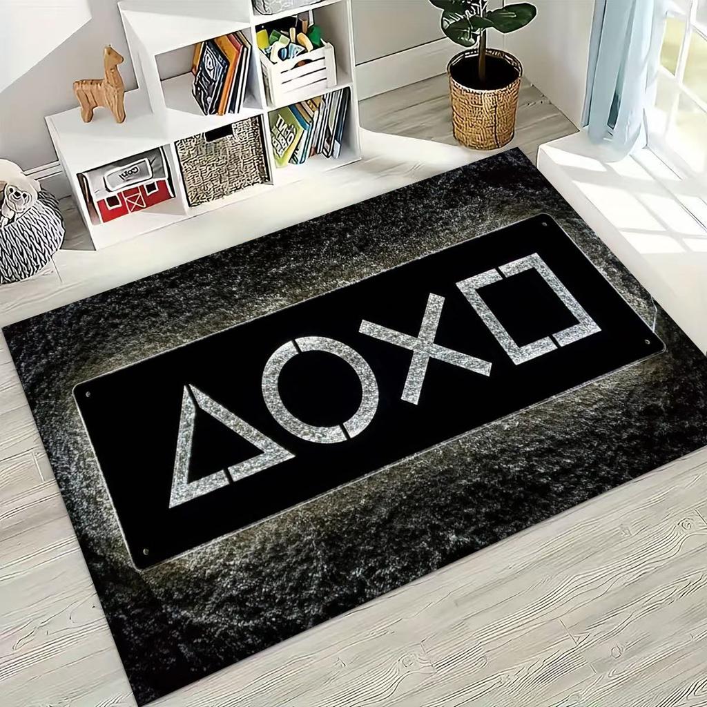 3D Retro Gamer Zone Spielteppich mit Controller-Motiv, ideal für Schlafzimmer, Wohnzimmer, Sofa, Wohnzimmer und als Fußmatte. Rutschfeste Bodenmatte für Kinder.