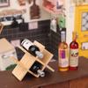 Puppenhaus Zubehör Miniatur Holz Wein Flasche Halter Mini Schaufenster Modell Spielzeug Für Puppe Haus Dekoration