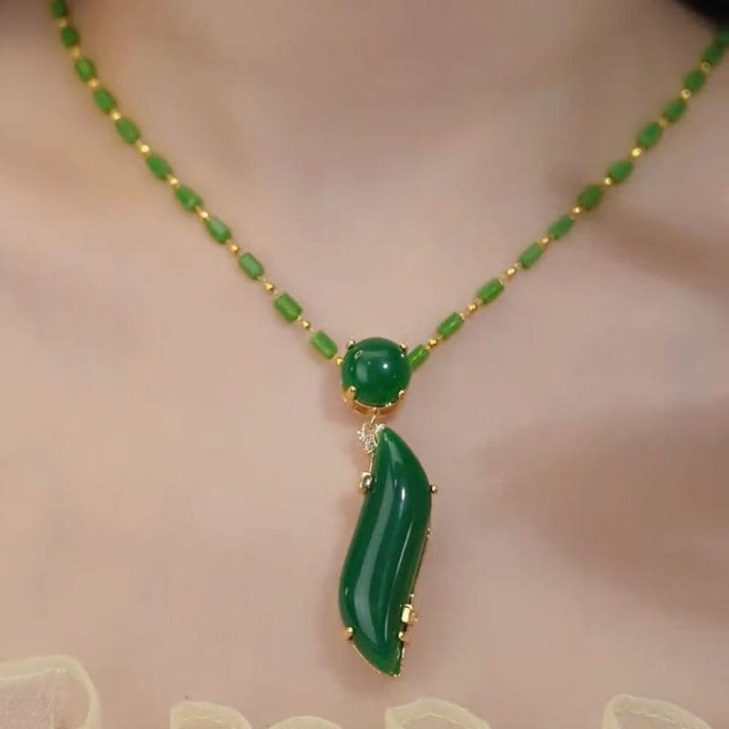 Elegante Collana da Vita in Giada [Regalo per Moglie/Fidanzata] - Dichiarazione di Moda Versatile