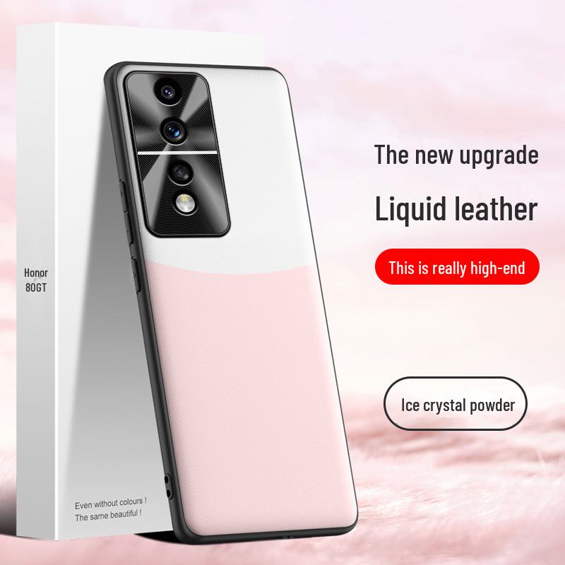 Anti-fall and Anti-fouling Liquid Leather Case for Honor 80GT Mobile Phone, One by One Shipped.