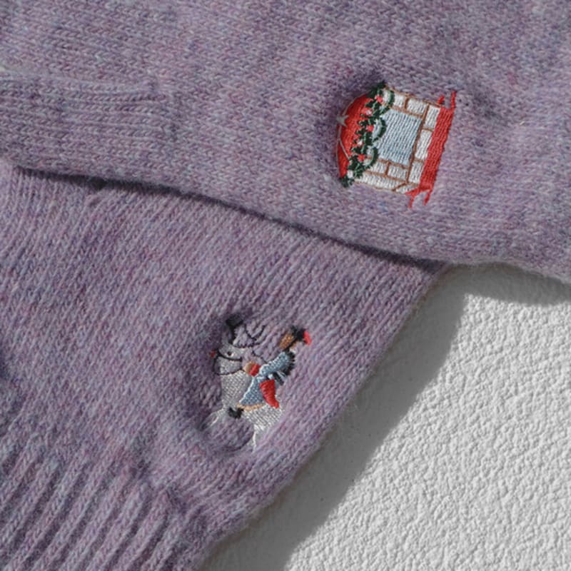 leegamgak Christmas in Joseon gloves (wool) - Light purple