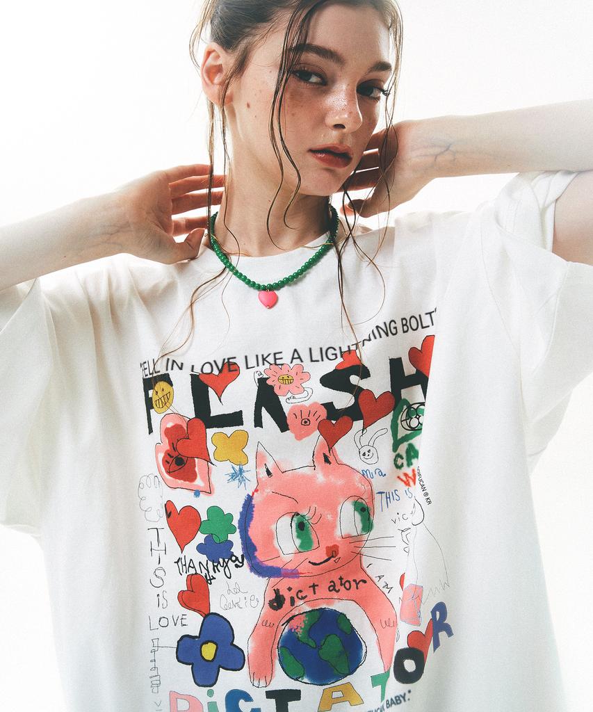 Soipeuyukaen Oversized Loose Fit Print T-Shirt