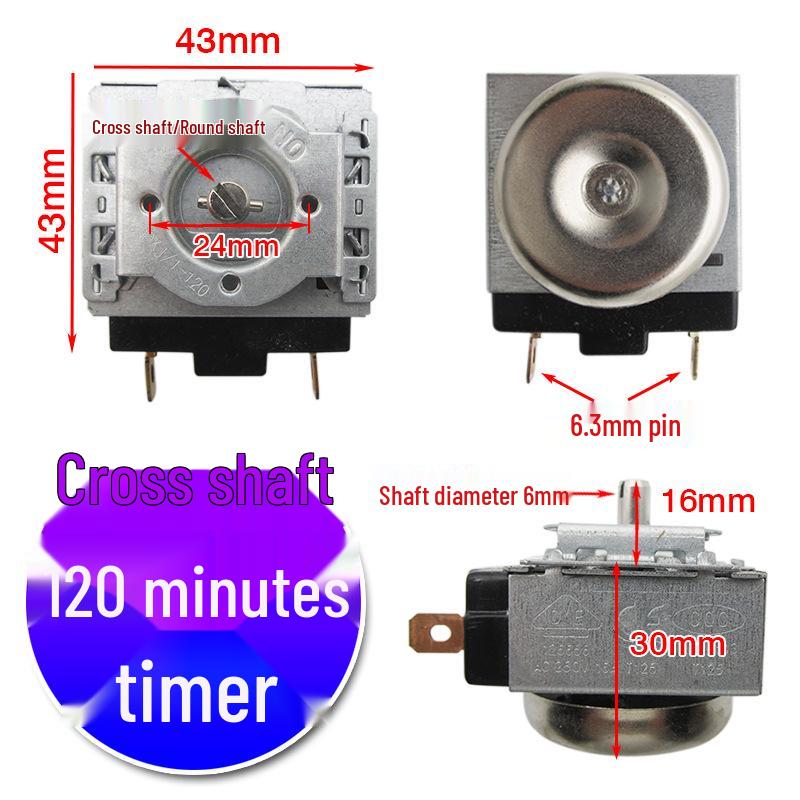 Timer per pentola a pressione elettrica e friggitrice ad aria con campanello, 60/90/120 Min, Interruttore temporizzatore a semicerchio/asse a croce