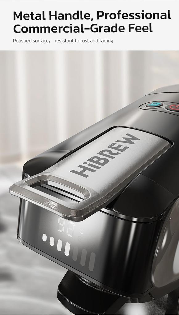Macchina da Caffè a Capsule HIBREW H1C, Estrazione ad Alta Pressione 20Bar, Caffè Caldo/Freddo, Regolazione Acqua a 7 Livelli, Compatibile con NSDG