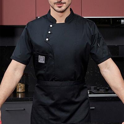 Breathable Buckle Cooking Plus Size Hotel Kitchen Chef Top Canteen Clothes Uniform
