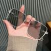 Large Frame Photosensitive Color-Changing Anti-Blue Myopia Glasses, Student Flat Glasses, Thin Star Finished Myopia Glasses