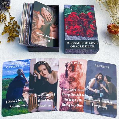 DPEHAKMK Cartas Oráculo Mensaje de Amor Cartas Oráculo Amor Romance Llama Gemela Alma Gemela Mensaje Para Principiantes