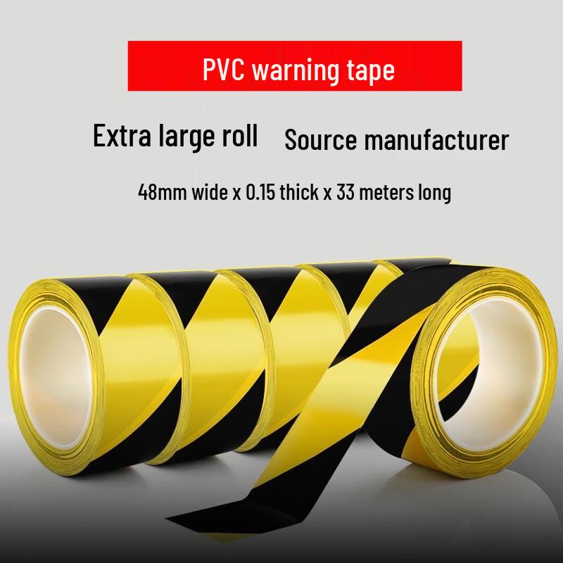 Black Yellow PVC Warning Tape