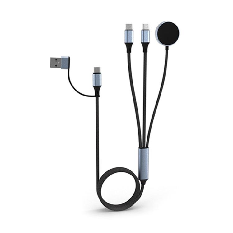 

Multiple Fast Charging Cable 5 in 1 USB C 100W for Phone Pad SmartWatch Braided Adapter Cord 1