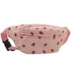 Chest Bag for Women with Strawberry Print Crossbody Bag Corduroy Cute Waist Bag Adjustable Strap Sling Bag for Sports Travel