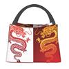 Asian Tradition Dragon Totem Insulated Lunch Bags for School Office Chinese Mythology Waterproof Thermal Cooler Lunch Box Women