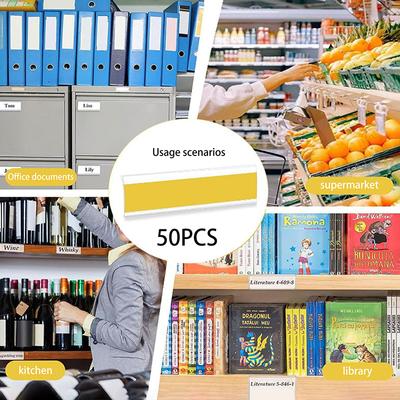 50Pcs Self Adhesive Price Tag Holder Supermarket Price Signs Price Tag Display Shelf Price Label Holder Clear Pvc