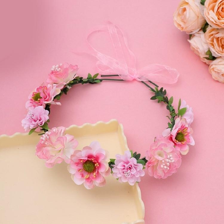 Flower Headbands Floral Garlands Crown Hair Wreath Bright Color Crown Wedding