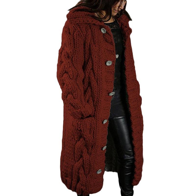 European and American Women's New Cardigan Coat Single Breasted Plus Size Sweater Jacket