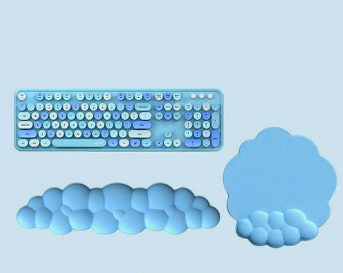 High-Value Silicone Cloud Wrist Rest Mouse Pad and Keyboard Support - Office Essential