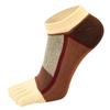 Men's Thin All-Cotton Five-Toe Low-Cut Crew Socks: Sweat-Wicking, Anti-Odor, Anti-Friction, Color-Blocking Design