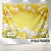 Helle gelbe und weiße Ballon-Gänseblümchen-Kulisse Florales Thema Fotografie Hintergrundtuch