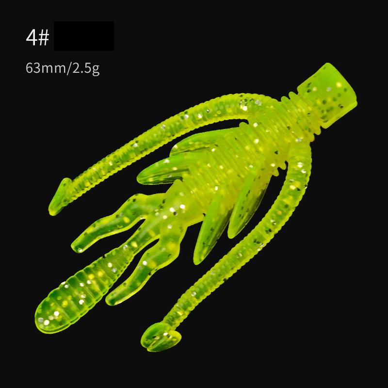 10Pcs Alien Soft Lure 63mm 2.5g Floating Silicone Shrimp Soft Bait Texas Ned Rig Jig Wobblers Floating Crayfish For Bass Fishing