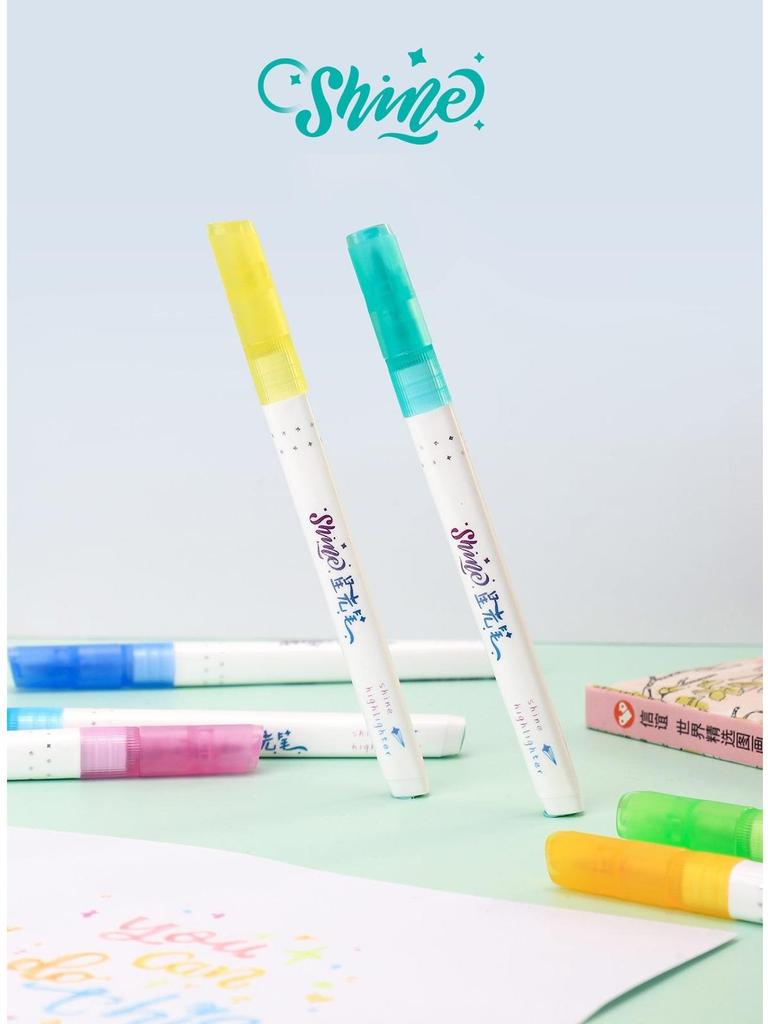 5pcs Shine Highlighter Pen Set Bling Glitter Shining Art Marker Color Drawing Painting Lettering Journal School