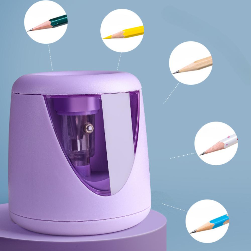 Cute Automatic Pencil Sharpener Kids Pupils Electric Pencil Sharpener Fully Automatic Battery Into Lead Pencil Roller Without Battery
