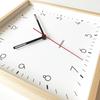 KATOMOKU Square Clock 3 Hinoki Wall Clock with Continuous Second Hand km-114HM (quartz Clock)