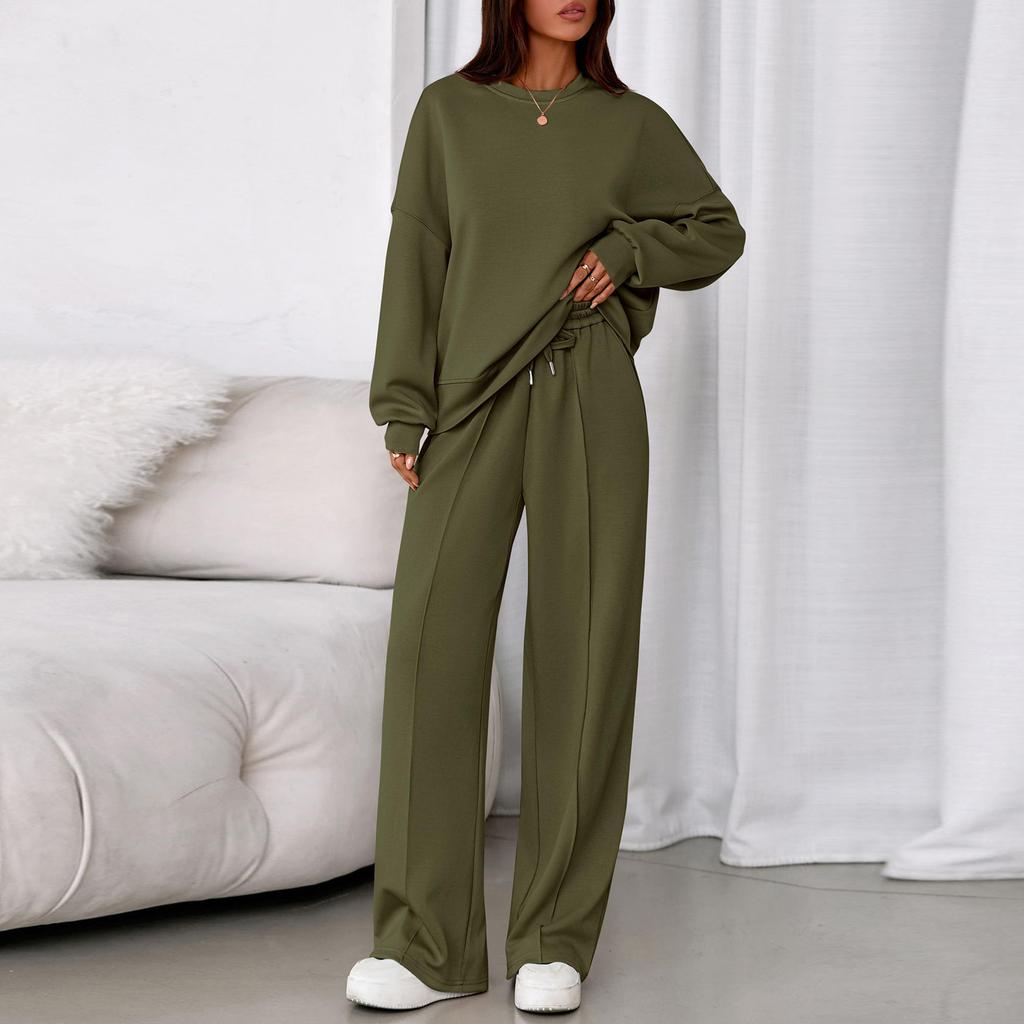 Two Piece Sets For Women Casual Loose Long Sleeve Shirts And High Waisted Drawstring Shorts Tracksuit Fall Outfits