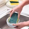 Langlebiges 8-teiliges Küchenschrubber-Set mit gelben und grünen Schwamm-Pads