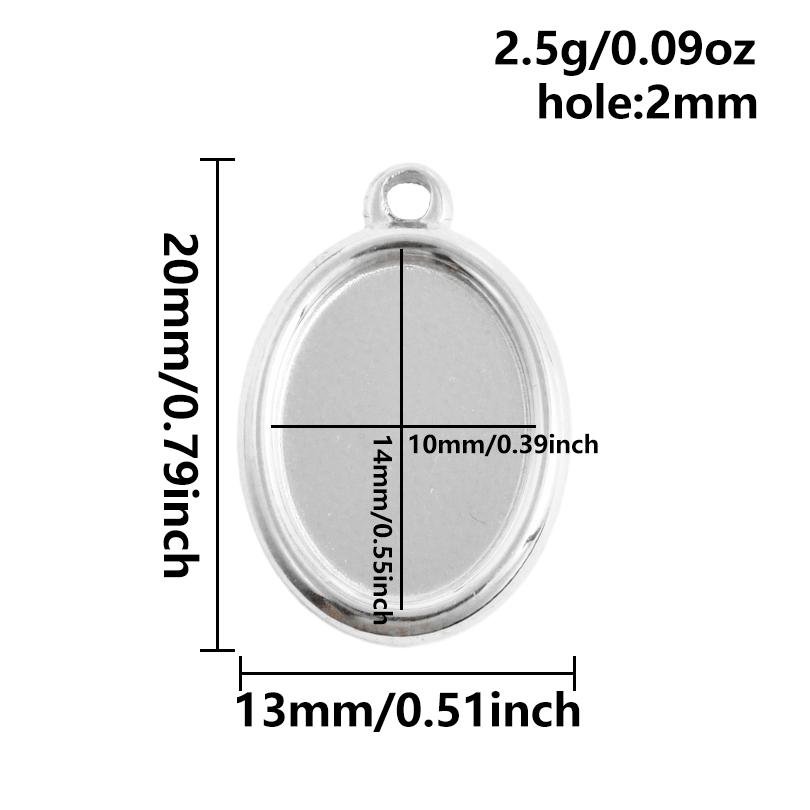 6 Stück Nicht verblassend Oval Quadrat Herz Anhänger Leere Tablett Basis Fassungen DIY Schmuckherstellung Zubehör Edelstahl Anhänger Charm Großhandel
