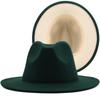Color Retro Woolen Top Hat Double-sided Color Matching Felt Hat Women's Flat-brimmed Jazz Hat Men's European and American Popular Two-color Hat