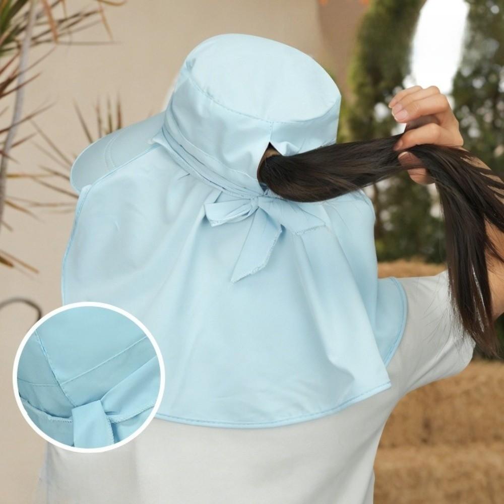 Adjustable Sunshade Shawl Cap Face Cover Picking Tea Hat Sun Hat Shawl Mask Hat  Women