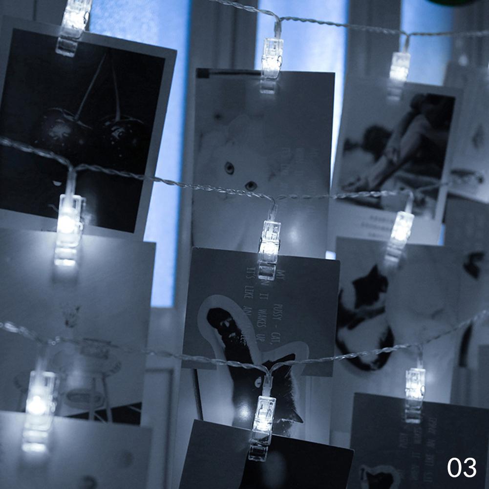 

Светодиодные гирлянды с прищепками для развешивания фотографий для подарков на День святого Валентина, рождественской вечеринки, украшения комнаты, настенные гирлянды для развешивания фотографий White