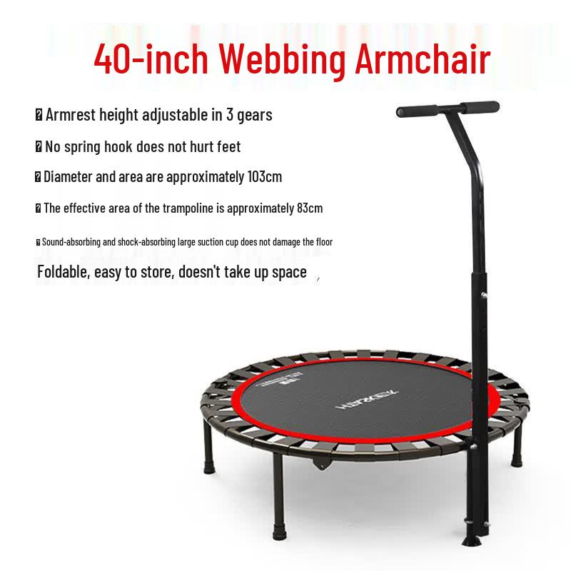 Hongtai Foldable Home Fitness Trampoline with Handrail