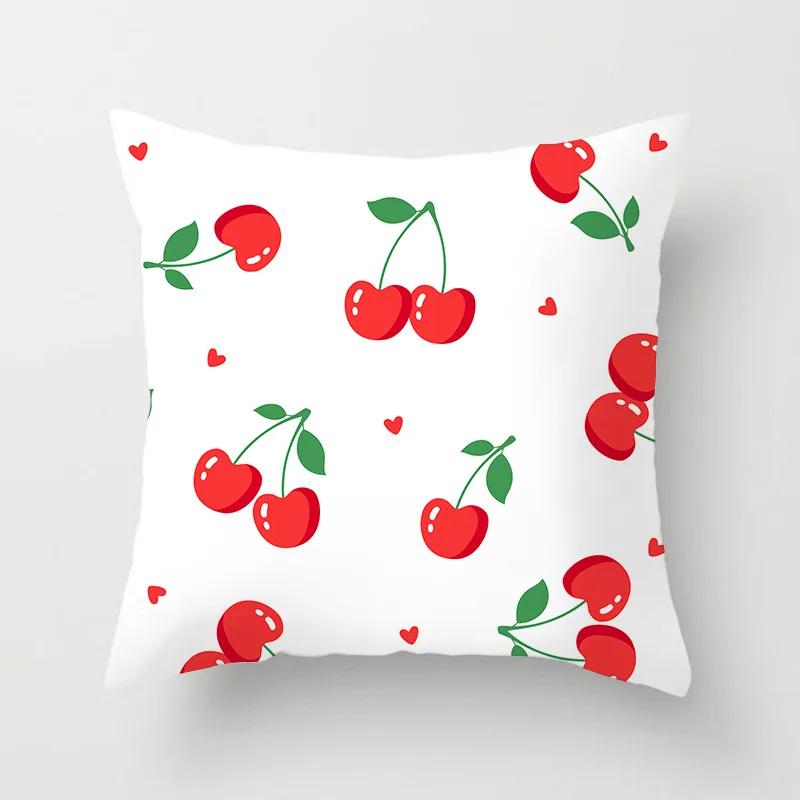 Lemon Water Pattern Watermelon Red Blue Polyester Throw Pillow Waterproof Oilcloth Car Interior Sofa Decoration Pillowcase 40911