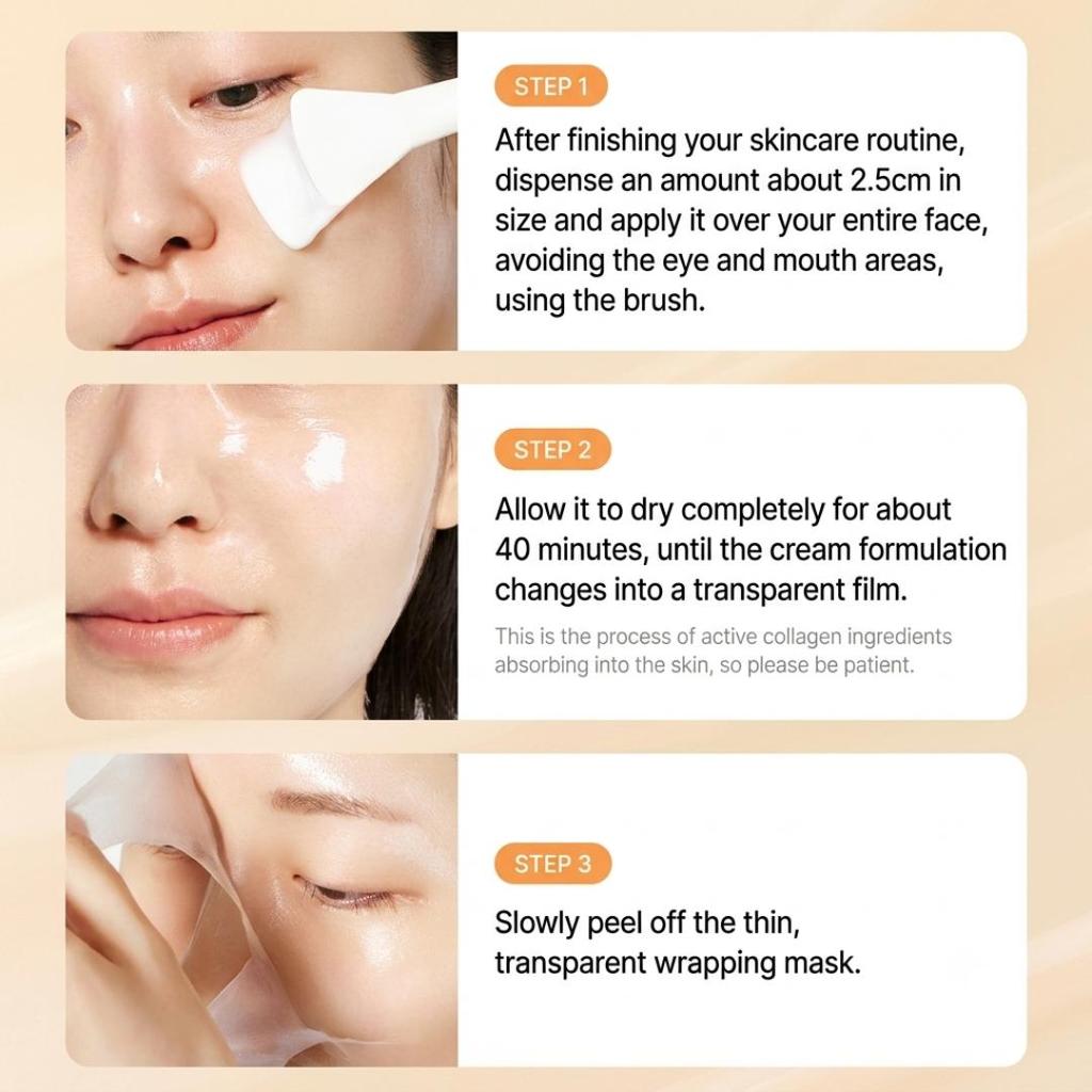 Abib Dark Spot Collagen Wrapping Mask with Brush Glutathione Peel Off Facial Mask 100ml