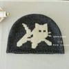New Pure Wool Kitten Knitted Hat Women's Autumn and Winter Warm Fashion Versatile Casual Face Small Pullover Hat