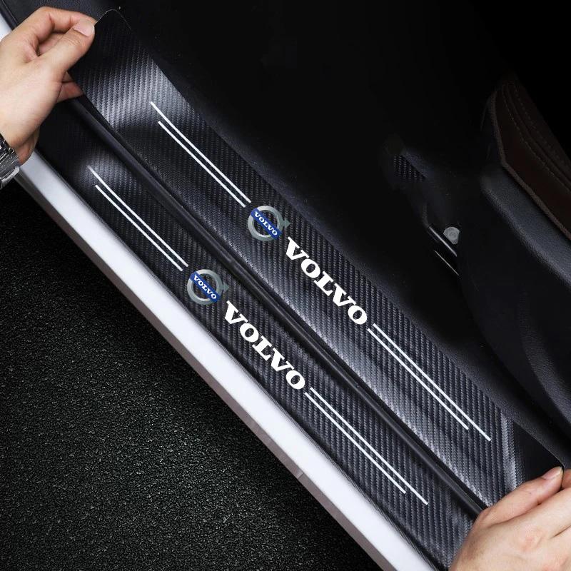 Car Carbon Fiber Trunk Stickers Car Threshold Sticker For Volvo V60 V40 XC90 S60 C30 XC60 V50 V70 Rdesign Auto Decorative Decal OV4