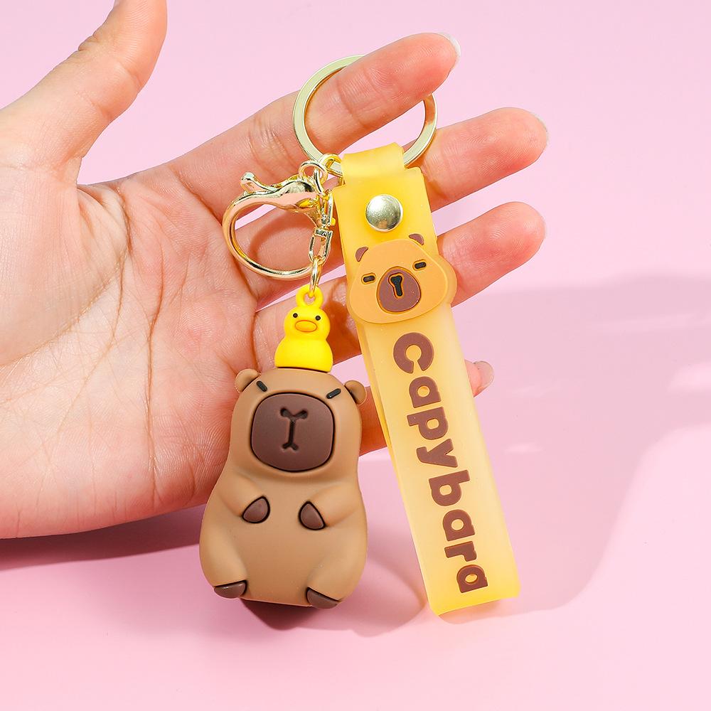 Creative Cute Capybara Keychains For Car Keychain Anime Cartoon Capibala Pendant Women Doll Keyring Charm Holiday Gifts Jewelry