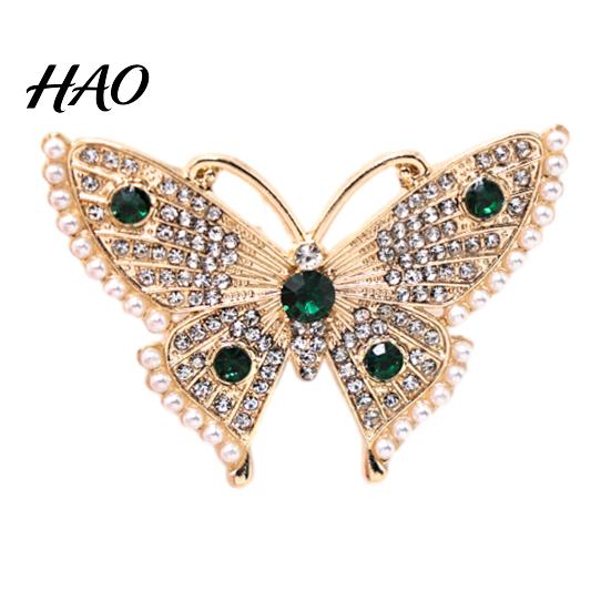 Daily Wear Jewelry Women Rhinestone Butterfly Brooch Pin, Vintage Insect Alloy Badge Elegant Clothing Accessories for Wedding Party Prom Dress