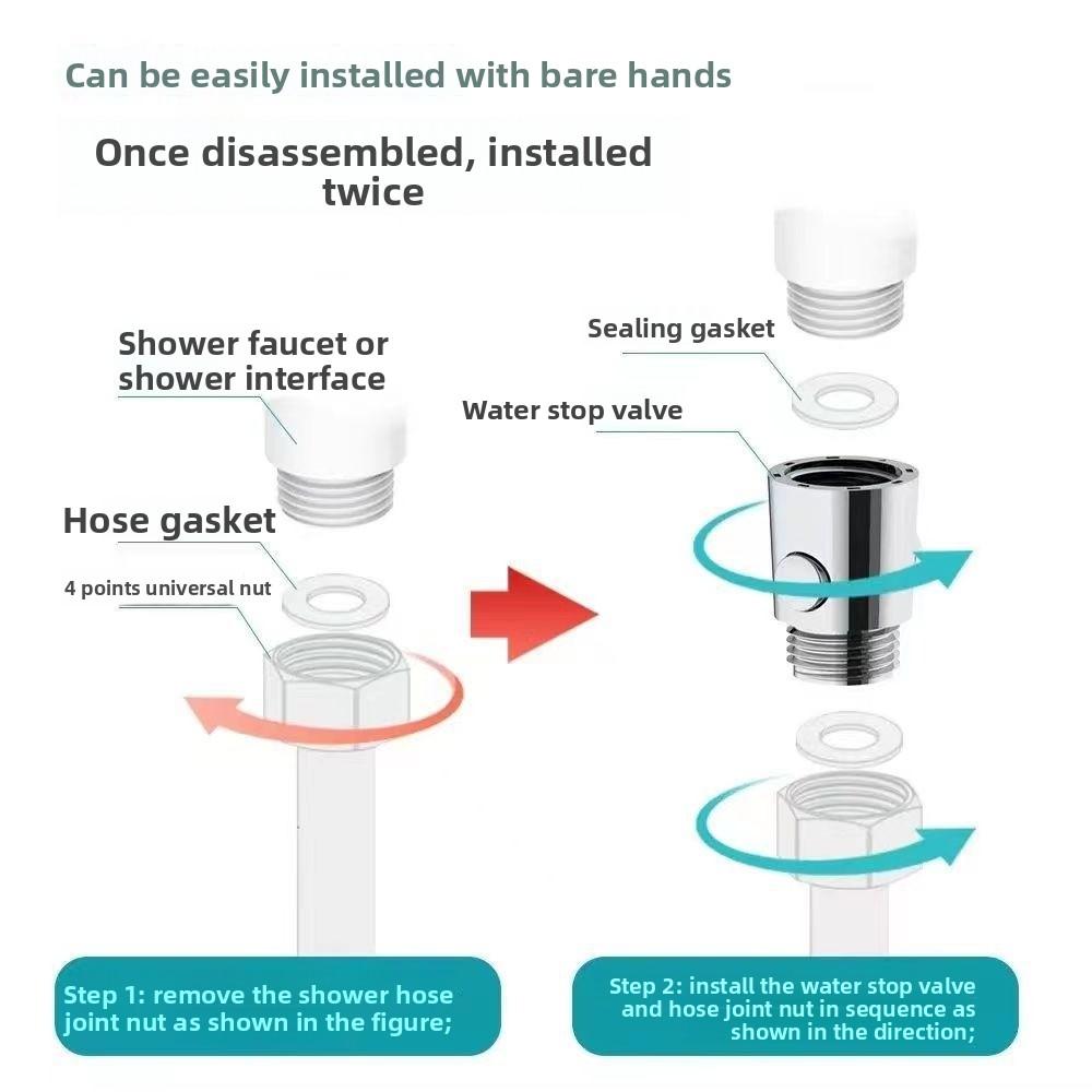 1/2'' Bathroom Accessories Shower Head Flow Stop Valve One-Button Stop Water Controller Bathroom Shower Accessories