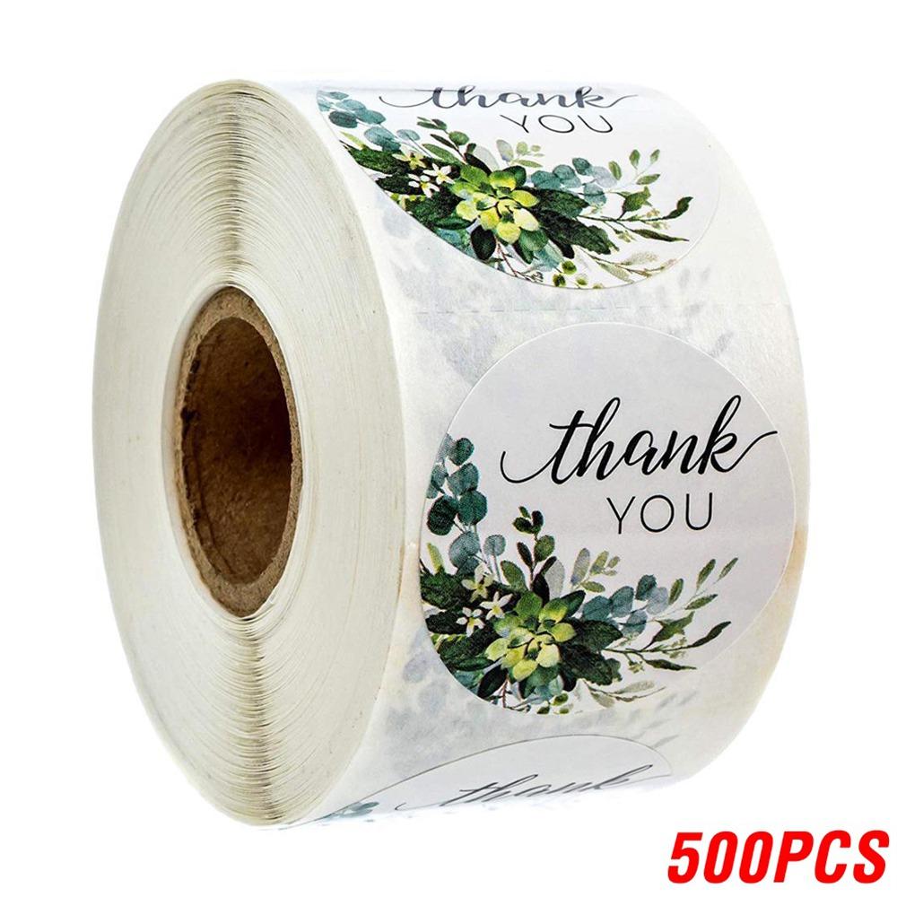 100-500pcs 4 Types Floral Thank You Sticker For Seal Label Scrapbooking Christmas Sticker Decoration Sticker Stationery Sticke