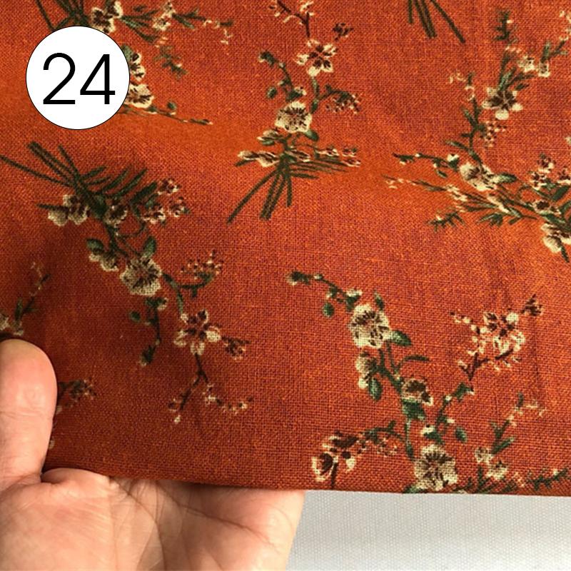 100x145cm Pastoral Style Small Floral Printed Fabric Retro Cotton Linen Fabric For Sewing Clothes Tablecloth DIY Patchwork