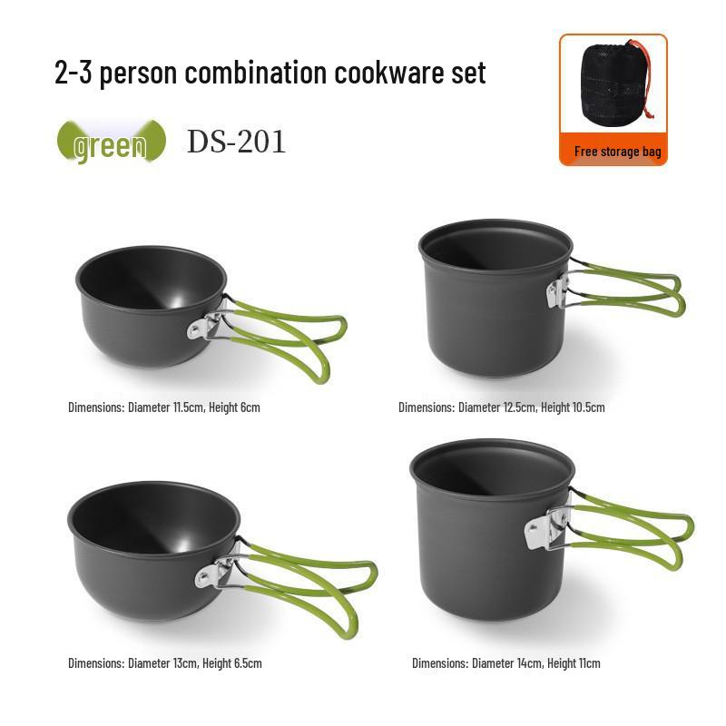 

DS-201 Outdoor Multi-Purpose Cookware Set for 2-3 People: Perfect for Camping, BBQs, and Picnics